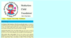Desktop Screenshot of motherlesschildfoundation.org